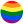 Imagem em círculo de ícone nas cores da bandeira LGBTQIAP+.